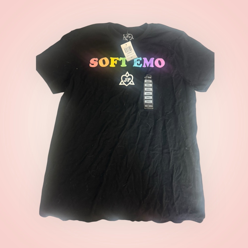 Black Soft Emo Graphic T-Shirt